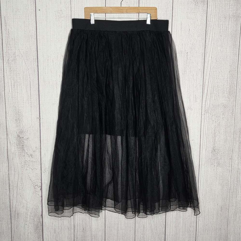 Torrid Black Maxi Tulle Velvet Hidden Mini Skirt Plus Size 3 3X 22-24 NWT